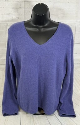 Suéter Jones New York L Mujer Cachemira Púrpura Silencioso Lujo Cápsula Preppy Foto 1 de 4