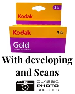 Kodak Gold 200 35mm 24 Exp X 3 Pack Including Development And High Res Scan - Picture 1 of 4