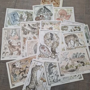 16 Vintage Russian Soviet Postcard Lot The 1969.fairy tales, I.A.Krylov.FABLES. - Picture 1 of 14