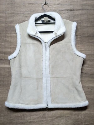 Nine & Company Women's Size M Vest Faux Suede Tan Sherpa - Image 1 of 4