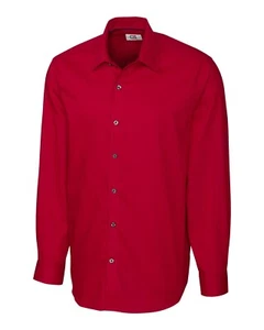 CUTTER & BUCK RED Epic Easy Care Mens Broken Twill DRESS SHIRT SZ:XLT NWT - Picture 1 of 3