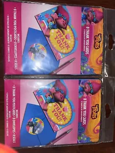 Amscan Trolls The Movie Thank You Notes 16 pezzi forniture per feste di compleanno - Foto 1 di 3