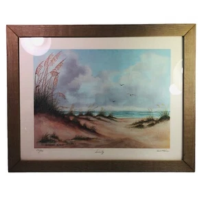 Herbert Bliven Print “Serenity” 235/950 20x26 Rustic Frame Outer Banks Manteo NC - Picture 1 of 5