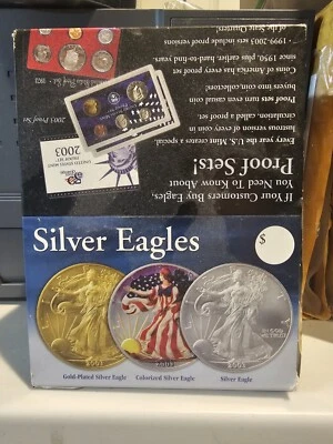  2003 Proof American Eagle - One Ounce .999 Fine Bullion Silver Coin w/Case & Ce - Image 1 of 4