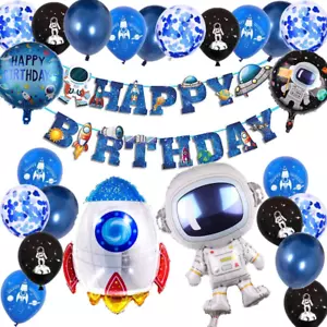 Outer Space Themed Birthday Party Decorations for Kids Huge Size Spaceman Rocket - Picture 1 of 12