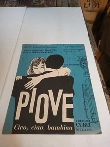 Sheet Music It Rains Ciao, Girls Domenico Modugno Green EDIZIONI CURCI 1959 - Picture 1 of 1
