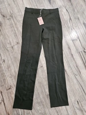 Pantalones de vestir Quince verde oscuro elásticos para mujer talla mediana alta nuevos con etiquetas Foto 1 de 4