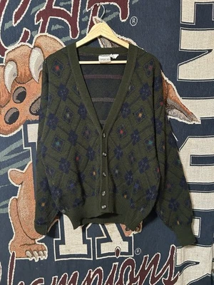 90s Made In Italy Giorgio Cardigan Knit Sweater Men's M Vintage Old Clothes - Image 1 of 4