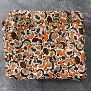 Vintage 70er Psychedelic Mushroom Pilze Vorhang Paneele 5er Set Orange MCM - Bild 1 von 18