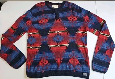 Свитер Ralph Lauren Aztec Henley джинсовая ткань и принадлежности Southwestern мужской L - Изображение 1 из 4
