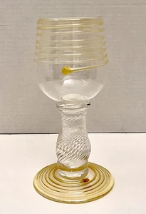 Vintage Hand Blown Art Glass Swirl Wine Goblet Signed 5th Street Glass 8" 1998 - Picture 1 of 7