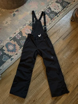 Spyder Black Tailored Fit Overalls Suspender Ski Snow Pants Men's Size Medium - Image 1 of 4