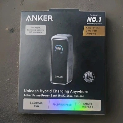 Anker Prime Ultra-Fast Charging Foldable Plug 9600 mAh Smart Display A1339 NEW - Image 1 of 4