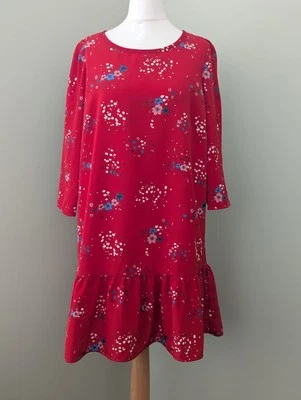 Jack Wills Red Cotterell Print Drop Waist Mini Dress Size 8 New with tags - Image 1 of 4