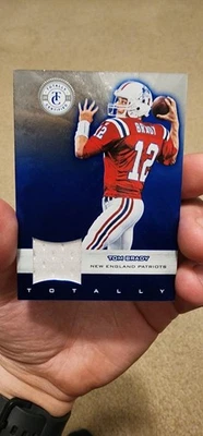 2012 Totally Certified Platinum Blue game used patch /249 Tom Brady #5 - Image 1 of 4