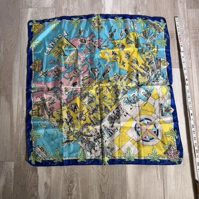 Cachecol lembrança vintage mistura de seda América do Norte - Imagem 1 de 3