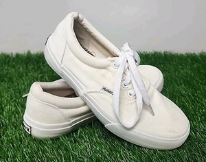 Zapatillas bajas de lona blancas Hurley Marley talla 4 unisex para niños con cordones - Imagen 1 de 12