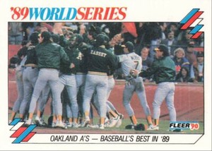 1990 Fleer Baseball Oakland A's 89 World Series #12