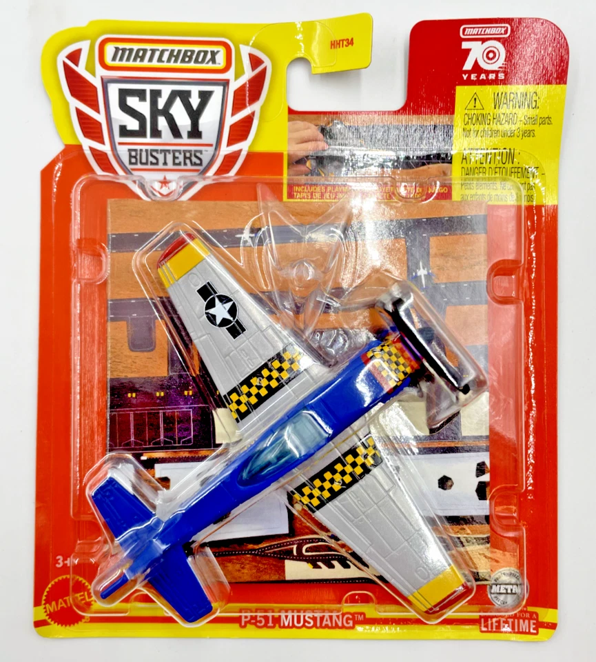 Matchbox Skybusters P-51 Mustang Metal Diecast Airplane Model Toy 1/64 - Image 1 of 1
