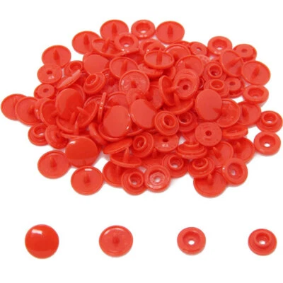 200 Set T5 Resin Snap Fasteners Poppers Plastic Buttons Press Studs DIY Clothing - Image 1 of 4