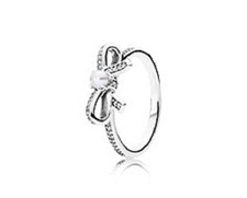 Pandora authentic  925 190971P-54 Delicate Sentiments white pearl ring sz 7 NWOT