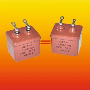 2 uF 400 V COPPIA ABBINATA CARTA RUSSA IN OLIO PIO CONDENSATORE AUDIO MBGO-1 МБГО-1 - Foto 1 di 2