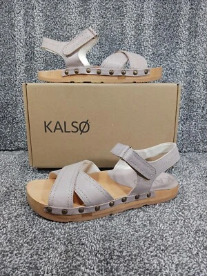 New Kalso Earth Serene Sz 7.5 / 38 "Pale Lilac" Leather Wood Clog Shoes Sandals  - Image 1 of 4