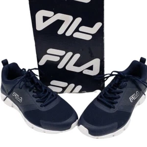 Fila Navy Blue Memory Foam Steel Sprint Lace Up Athletic Sneakers 10.5 Men's - Picture 1 of 9