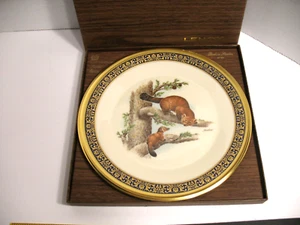 BOEHM LENOX MARTENS BOSQUE VIDA SILVESTRE PLACA CON CAJA 1981 24 QUILATES ADORNO ORO - Imagen 1 de 7