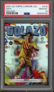 2021-22 Topps Chrome UCL GAVI #G10 Golazo RC Rookie SP PSA 10 FC Barcelona - Picture 1 of 2