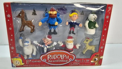 New Rudolph the Red Nosed Reindeer Figures 8 Figurines FREE SHIPPING Cover
