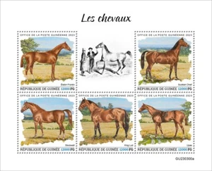 Horses MNH Stamps 2023 Guinea M/S - Picture 1 of 1