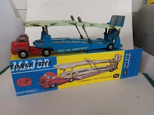 Corgi 1101 Big Bedford Car Transporter Playworn in a free reproduction box - Picture 1 of 11