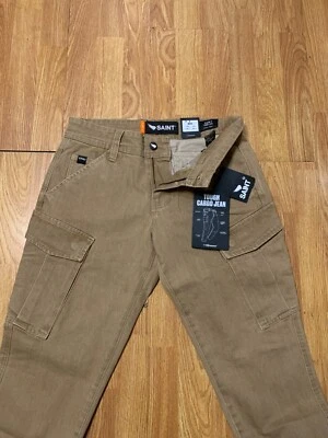 Pantalones de mezclilla Saint Cargo para hombre 30x33 Saint Tough tostados motociclista elásticos para montar Foto 1 de 4