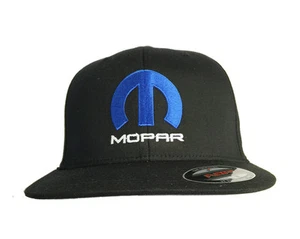Mopar Hat Cap Fited Flexfit Black Color Embroidered Front + Free Bumper Sticker - Picture 1 of 9