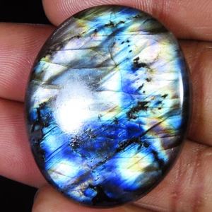 78.60 CT 100% Natural LABRADORITE Oval Cabochon 31x37x7 mm Loose Gemstone AR35 - Picture 1 of 3