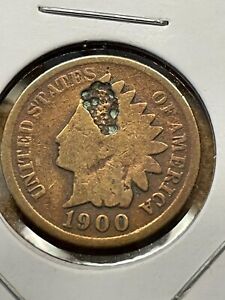 1900 Indian head Penny 1c coin MINT PLANCHET ERROR Obverse