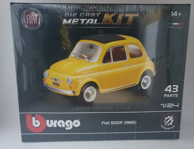 Fiat 500 F (1965) Die Cast Metal Kit scala 1:24 Burago - Immagine 1 di 2