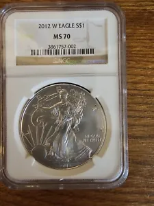 2012 $1 W BURNISHED SILVER EAGLE NGC MS 70 - Picture 1 of 2