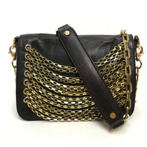 TORY BURCH Mini bag pouch Crossbody Pochette Shoulder Bag Dark brown - Picture 1 of 12