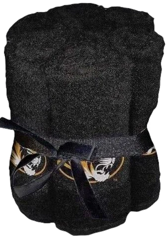 Missouri Mizzou Tigers 6 Pack Black & Logo Washcloth Towel Set Bath Dorm Party Cover