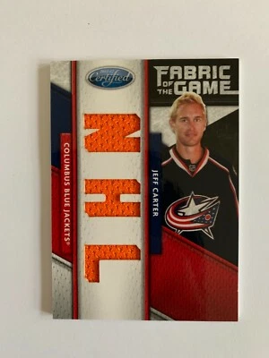 2011-12 Certified Fabric of the Game NHL Die Cut #107 Jeff Carter 06/25 Columbus - Image 1 of 2