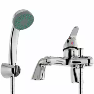 Luxury Bathroom Chrome Sink Bath Filler Tap Shower Mixer Taps with Hand Held Set - Picture 1 of 8
