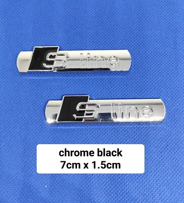 2 Logo S LINE Emblème SLINE En Noir Chrome