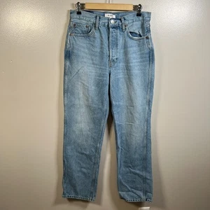 Re/Done 90s High Rise Loose Jeans Womens Size 29 Light Wash Denim Button Fly - Picture 1 of 12