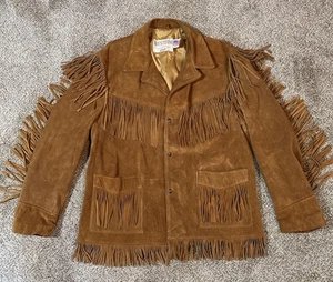Western Schott Vintage 1970’s Leather Suede Fringe Jacket Made In The USA 44 - Picture 1 of 19