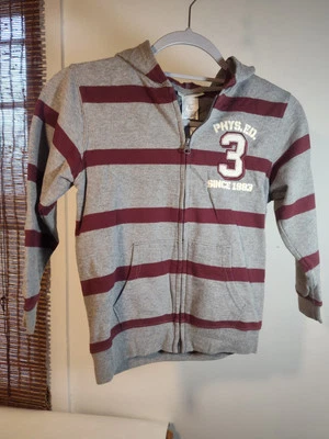Boys Gray And Maroon Jersey Hoodie Toughskins Size 7 - Изображение 1 из 4
