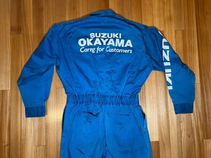 Oldtimer Motorrad Suzuki Okayama Japan Overall Mechaniker Tsunagi blau Anzug M - Bild 1 von 9
