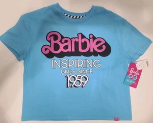 Barbie the Movie “Inspiring Girls Since 1959” Midriff T Shirt Light Blue XL - Picture 1 of 8