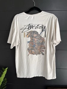 T-shirt STUSSY vintage bianca grafica unisex adulto taglia L ottime condizioni - Foto 1 di 6